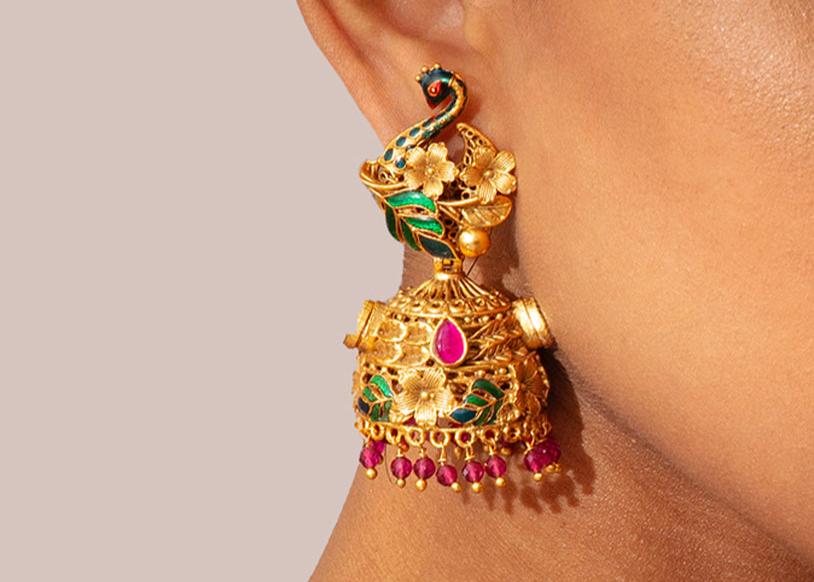 Peacock Blossom Jhumkas
