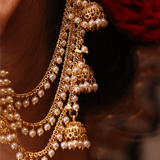 Moti Jhumka Kaan Chain (3-layers) Pair