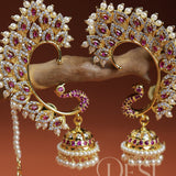 Mayur Pankh Jhumka Earcuff / मयूर पंख
