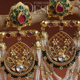 Jaali Pushpa Moti Jhumar Earrings