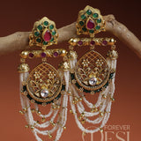 Jaali Pushpa Moti Jhumar Earrings