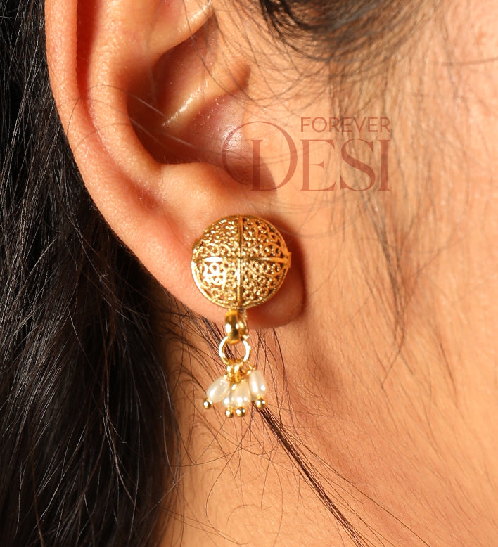 Jaali Vati Stud Earrings