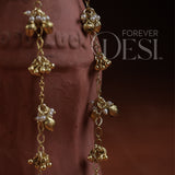 Moti Ghugri Bracelet and kaan chain Dual-wear (2pcs)