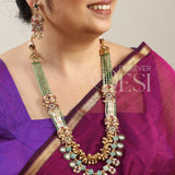 Meenakari Lata Haar Set - Green