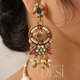 Meenakari Lata Haar Set - Green