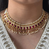 Manik Moti Suvarna Laffa Set