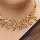 Tanishka Premium-Cut Crystal Choker Set