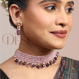 Pink Ratna Gemstone Choker Set