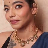 Kamdhenu cow and calf Necklace Set