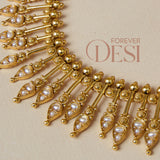 Rajatdrop Gold & Pearl Set