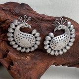 Peacock Flourish Oxidized Studs