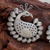 Peacock Flourish Oxidized Studs