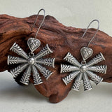 Spiral Wheel Oxidized Earrings