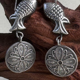 Fish Drop Oxidized Earrings