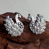 Peacock Feather Oxidized Studs