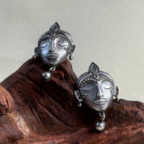 Tribal Face Oxidized Studs