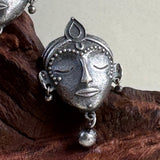Tribal Face Oxidized Studs
